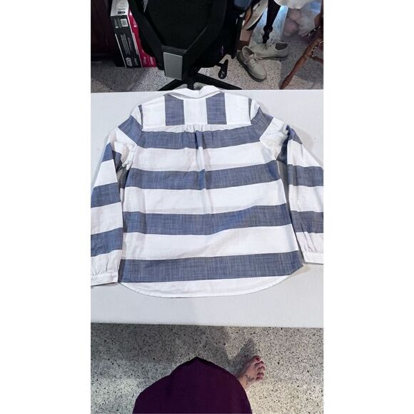 Tommy Hilfiger Women's Striped Colorblock Long Sleeves Top White/Gray Size PS - Picture 9 of 9